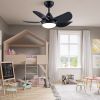 30 In Intergrated LED Ceiling Fan Lighting with Matte Black ABS Blade - as Pic