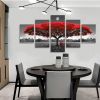 Canvas Wall Art Red Tree Wall Art with Moon Black and White Landscape Pictures for Wall Decor Large Pictures for Living Room 5 Pieces - 12x16inchx2pcs