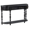 Modern and Contemporary Curved Console Table Sofa Table Entryway Table for Hallway Living Room Bedroom with 4 Drawers and 1 Shelf - Black