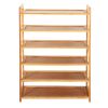 6 Tier Wood Bamboo Shelf Entryway Storage Shoe Rack Home Furniture - Wood Color