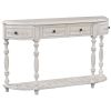 Modern and Contemporary Curved Console Table Sofa Table Entryway Table for Hallway Living Room Bedroom with 4 Drawers and 1 Shelf - Antique White