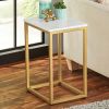 coffee table, white top, golden frame - white/gold