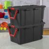 40 Gallon Wheeled Industrial Tote Plastic, Black, Set of 2 - Black - 6