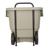 15 Gallon Resin Rolling Lawn and Utility Cart with Retractable Handle - Beige