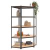 5-Layer Shelves 2 pcs Anthracite Steel&Engineered Wood - Anthracite