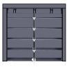 7 Tiers Portable Shoe Rack Closet Fabric Cover Shoe Storage Organizer Cabinet  - Gray