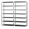 7 Tiers Portable Shoe Rack Closet Fabric Cover Shoe Storage Organizer Cabinet  - Black