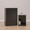 Classic Nightstand with Drawer, Black Oak - Espresso