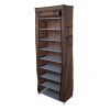 10 Layer 9 Grid Shoe Rack Shelf Storage Closet Organizer Cabinet Multiple Colors - Coffee