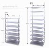 10 Layer 9 Grid Shoe Rack Shelf Storage Closet Organizer Cabinet Multiple Colors - Black