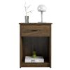 Classic Nightstand with Drawer, Black Oak - Walnut