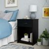 Classic Nightstand with Drawer, Black Oak - Espresso