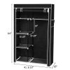 64" Portable Closet Storage Organizer Wardrobe Clothes Rack with Shelves Black  - black