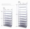 10 Layer 9 Grid Shoe Rack Shelf Storage Closet Organizer Cabinet Multiple Colors - Grey