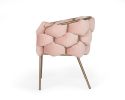 Modrest Debra Modern Pink Velvet Dining Chair - as Pic