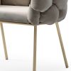 Modrest Debra Modern Grey Velvet Dining Chair - as Pic