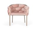 Modrest Debra Modern Pink Velvet Dining Chair - as Pic