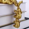 Golden Resin Elephant Sculpture Collectible Figurines Animal Ornaments Cute Bling Elephant Book Decor Presents Antique Gifts - Gold - CN