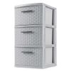 Sterilite 3 Drawer Weave Tower Plastic, Espresso, Set of 2 - Cement