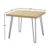 Hairpin Leg Square Side Table - Oak