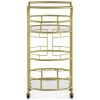 Fitzgerald Bar Cart with Matte Gold Metal Finish, 2-Tiers - Gold