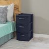 Sterilite 3 Drawer Weave Tower Plastic, Espresso, Set of 2 - Blue