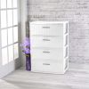 Sterilite 4 Drawer Wide Weave Tower Cement - White