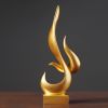 NORTHEUINS Resin Abstract Torch Figurines for Interior Home Living Room Bedroom Office Desktop Decoration Ornament Accessories - Silver