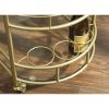 Fitzgerald Bar Cart with Matte Gold Metal Finish, 2-Tiers - Gold