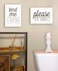 "Text Me If You Run Out of Toilet Paper While Seated" 2-Piece Vignette by Marla Rae; Ready to Hang Framed Print; White Frame - as Pic