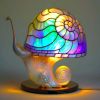 Colored Glass Plant Series Desk Lamp - Flower mushroom table lamp - Battery mounted version