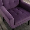 Modern Soft Velvet Material Ergonomics Accent Chair Living Room Chair Bedroom Chair Home Chair With Black Legs For Indoor Home - Lavender purple