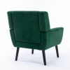 Modern Soft Velvet Material Ergonomics Accent Chair Living Room Chair Bedroom Chair Home Chair With Black Legs For Indoor Home - Retro Green