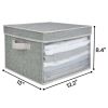 Collapsible Storage Box with Lid, Closet Fabric Collapsible Storage Box, Stackable Containers with PVC Window, 3-Pack - Grey