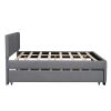 Full Upholstered Platform Bed with Trundle - Grey