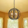 Modern American spherical chandelier -4 bulbs -E12 lamp holder - Default