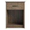 Classic Nightstand with Drawer, Black Oak - Rustic Oak