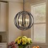 Modern American spherical chandelier -4 bulbs -E12 lamp holder - Default