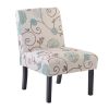 Upholstered Accent Armless Living Room Chair Set of 2 (Beige/Floral) - as Pic