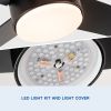 44 In Intergrated LED Ceiling Fan with Black /White  ABS Blade - Black