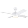 44 In Intergrated LED Ceiling Fan with Black /White  ABS Blade - White