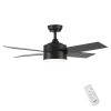 44 In Intergrated LED Ceiling Fan with Black /White  ABS Blade - Black