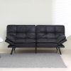 Convertible Memory Foam Futon Couch Bed; Modern Folding Sleeper Sofa-SF267PUBK - Black