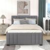 Full Upholstered Platform Bed with Trundle - Grey