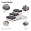 3 Tiers Foldable Dog Stairs; Pet Steps for Small to Medium Dogs; Dog Ladder Storage Stepper for Bed Sofa Couch - Grey