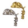 Golden Resin Elephant Sculpture Collectible Figurines Animal Ornaments Cute Bling Elephant Book Decor Presents Antique Gifts - Gold - CN