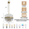 Modern American cylindrical crystal chandelier-4 bulbs -E12 lamp holder - Default