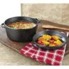 Cast Iron 5 Quart Seasoned Double Dutch Oven - Black