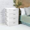 Sterilite 4 Drawer Wide Weave Tower Cement - White