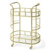 Fitzgerald Bar Cart with Matte Gold Metal Finish, 2-Tiers - Gold